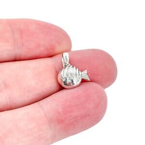 Vintage Thailand Sterling Silver 925 Puffy Fish Pendant